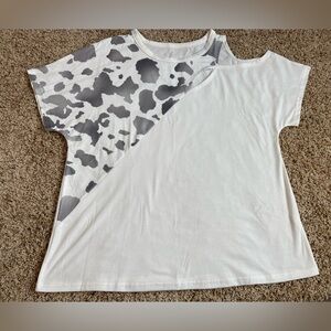 Cow print Cold Shoulder Tank